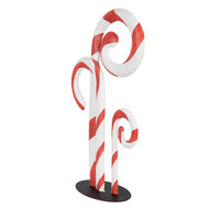 Clayre & Eef | Kerstdecoratie zuurstokken Wit Rood 24x11x46 cm | 6Y5864
