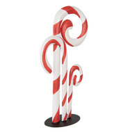 Clayre & Eef | Kerstdecoratie zuurstokken Wit Rood 24x11x46 cm | 6Y5864