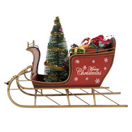 Clayre & Eef | Kerstdecoratie Slee Rood Goudkleurig 30x15x22 cm | 6Y5870