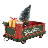 Clayre & Eef | Kerstdecoratie Treinwagon Rood Groen 31x15x25 cm | 6Y5872