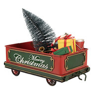 Clayre & Eef | Kerstdecoratie Treinwagon Rood Groen 31x15x25 cm | 6Y5872