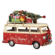 Clayre & Eef | Decoratie Bus Rood Wit 38x16x28 cm | 6Y5873