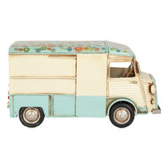 Clayre & Eef | Decoratie Model Foodtruck Beige Blauw 26x14x14 cm | 6Y5877