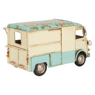 Clayre & Eef | Decoratie Model Foodtruck Beige Blauw 26x14x14 cm | 6Y5877