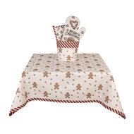 Clayre & Eef | Vierkant Tafelkleed Beige Bruin 100x100 cm | CGM01