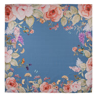 Clayre & Eef | Vierkant Tafelkleed Blauw Beige 100x100 cm | FFA01BL
