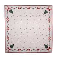 Clayre & Eef | Vierkant Tafelkleed Beige Groen Rood 100x100 cm | TCH01