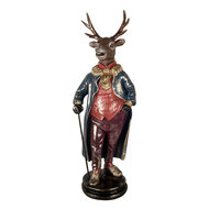 Clayre & Eef | Decoratie beeld Rendier Bruin Rood 25x18x66 cm | 5PR0174