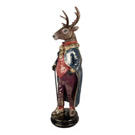 Clayre & Eef | Decoratie beeld Rendier Bruin Rood 25x18x66 cm | 5PR0174