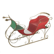 Clayre & Eef | Kerstdecoratie Slee Rood Goudkleurig 169x67x106 cm | 5Y1374