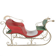 Clayre & Eef | Kerstdecoratie Slee Rood Goudkleurig 169x67x106 cm | 5Y1374