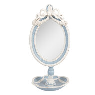 Clayre & Eef | Staande Spiegel Blauw Wit 14x14x28 cm | 62S338