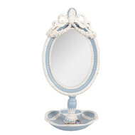 Clayre & Eef | Staande Spiegel Blauw Wit 14x14x28 cm | 62S338