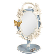 Clayre & Eef | Staande Spiegel Blauw Wit 16x14x27 cm | 62S341