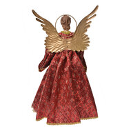 Clayre & Eef | Decoratie Engel Rood Goudkleurig 26x15x44 cm | 66251