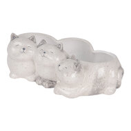 Clayre & Eef | Bloempot Katten Grijs 27x16x10 cm | 6CE2132
