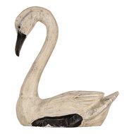 Clayre & Eef | Decoratie Zwanen Beige (set van 2) 21x10x18 / 26x11x29 cm | 6H2410