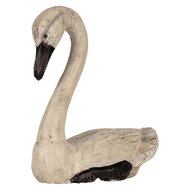 Clayre & Eef | Decoratie Zwanen Beige (set van 2) 21x10x18 / 26x11x29 cm | 6H2410