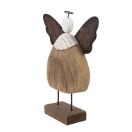 Clayre & Eef | Kerstdecoratie Engel Bruin Wit 20x6x25 cm | 6H2417L