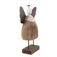 Clayre & Eef | Kerstdecoratie Engel Bruin Wit 20x6x25 cm | 6H2417L