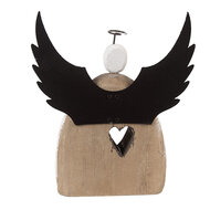 Clayre &amp; Eef   | Kerstdecoratie Engel Wit Bruin 19x6x21 cm | 6H2419L