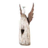 Clayre &amp; Eef   | Kerstdecoratie Engel Wit Bruin 14x5x26 cm | 6H2420L