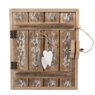 Clayre & Eef | Sleutelkastje Bruin Wit 24x7x30 cm | 6H2431