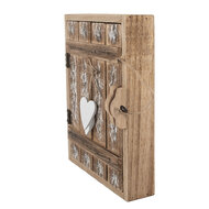 Clayre & Eef | Sleutelkastje Bruin Wit 24x7x30 cm | 6H2431