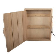 Clayre & Eef | Sleutelkastje Bruin Wit 24x7x30 cm | 6H2431