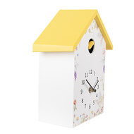 Clayre &amp; Eef   | Wandklok Wit Geel 20x10x26 cm / 3xAA | 6KL0839