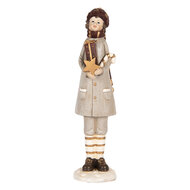 Clayre & Eef | Decoratie Kind Grijs Bruin 8x8x30 cm | 6PR5395