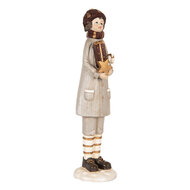 Clayre & Eef | Decoratie Kind Grijs Bruin 8x8x30 cm | 6PR5395