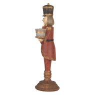 Clayre & Eef | Kandelaar Notenkraker Rood Goudkleurig 21x9x30 cm | 6PR5397