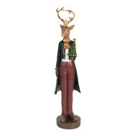 Clayre &amp; Eef   | Decoratie Hert Bruin Rood 9x9x37 cm | 6PR5408