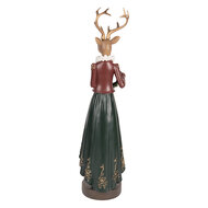 Clayre & Eef | Decoratie Hert Bruin Groen 9x8x37 cm | 6PR5409