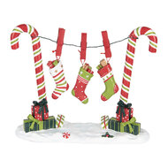 Clayre & Eef | Decoratie Zuurstok Rood Groen 32x10x25 cm | 6PR5410