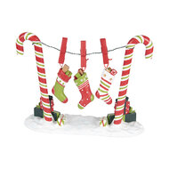 Clayre & Eef | Decoratie Zuurstok Rood Groen 32x10x25 cm | 6PR5410