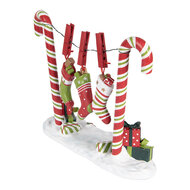 Clayre & Eef | Decoratie Zuurstok Rood Groen 32x10x25 cm | 6PR5410