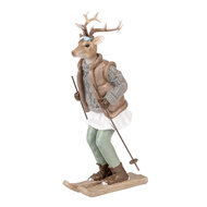 Clayre & Eef | Decoratie Hert Bruin Grijs 16x11x31 cm | 6PR5529