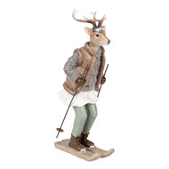 Clayre & Eef | Decoratie Hert Bruin Grijs 16x11x31 cm | 6PR5529