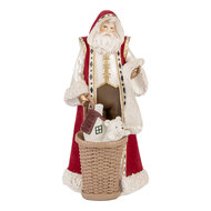 Clayre & Eef | Kerstdecoratie Kerstman Beige Rood 15x14x29 cm | 6PR5536