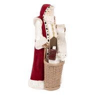 Clayre & Eef | Kerstdecoratie Kerstman Beige Rood 15x14x29 cm | 6PR5536