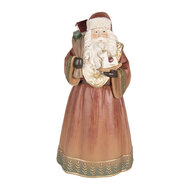 Clayre & Eef | Kerstdecoratie Kerstman Rood Goudkleurig 20x18x39 cm | 6PR5544