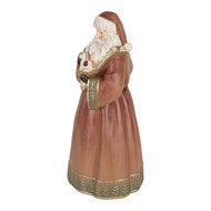 Clayre & Eef | Kerstdecoratie Kerstman Rood Goudkleurig 20x18x39 cm | 6PR5544