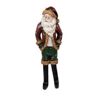 Clayre & Eef | Wanddecoratie Kerstman Rood Groen 13x7x39 cm | 6PR5588