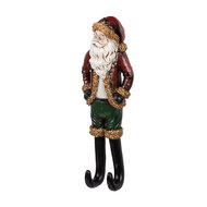 Clayre & Eef | Wanddecoratie Kerstman Rood Groen 13x7x39 cm | 6PR5588