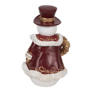 Clayre &amp; Eef   | Kerstdecoratie Sneeuwman Wit Rood 15x14x24 cm | 6PR5703