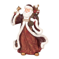 Clayre & Eef | Kerstdecoratie Kerstman Rood Wit 15x11x20 cm | 6PR5704