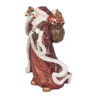 Clayre & Eef | Kerstdecoratie Kerstman Rood Wit 15x11x20 cm | 6PR5704