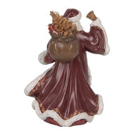 Clayre & Eef | Kerstdecoratie Kerstman Rood Wit 15x11x20 cm | 6PR5704